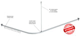 Corner shower curtain rod